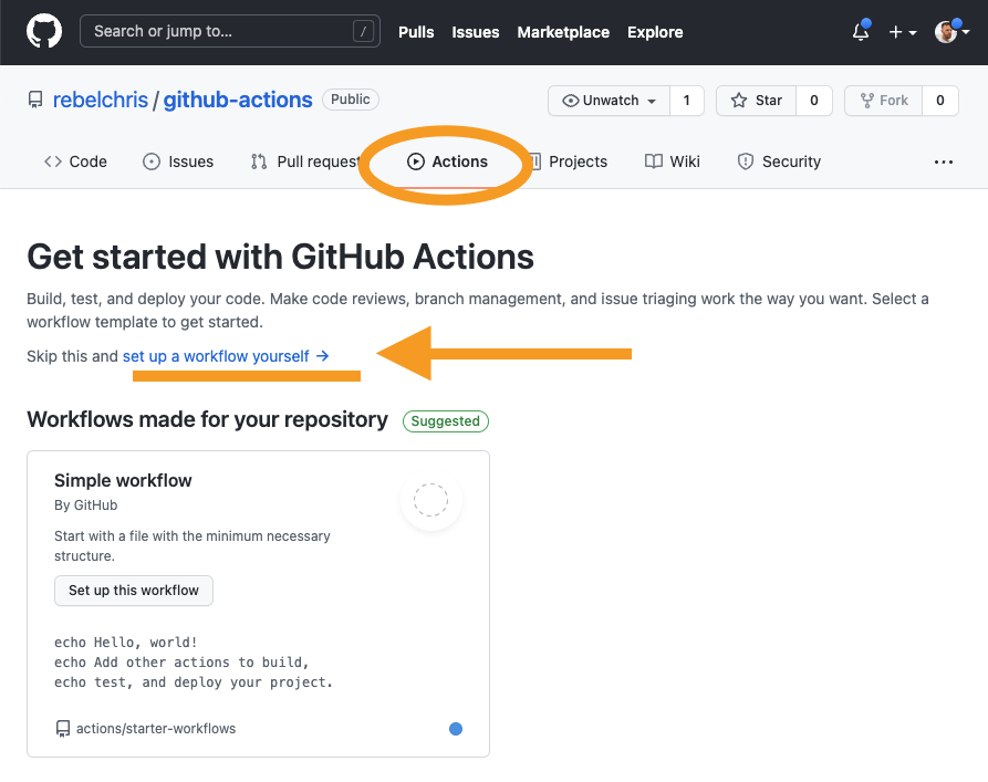 Add a new GitHub action
