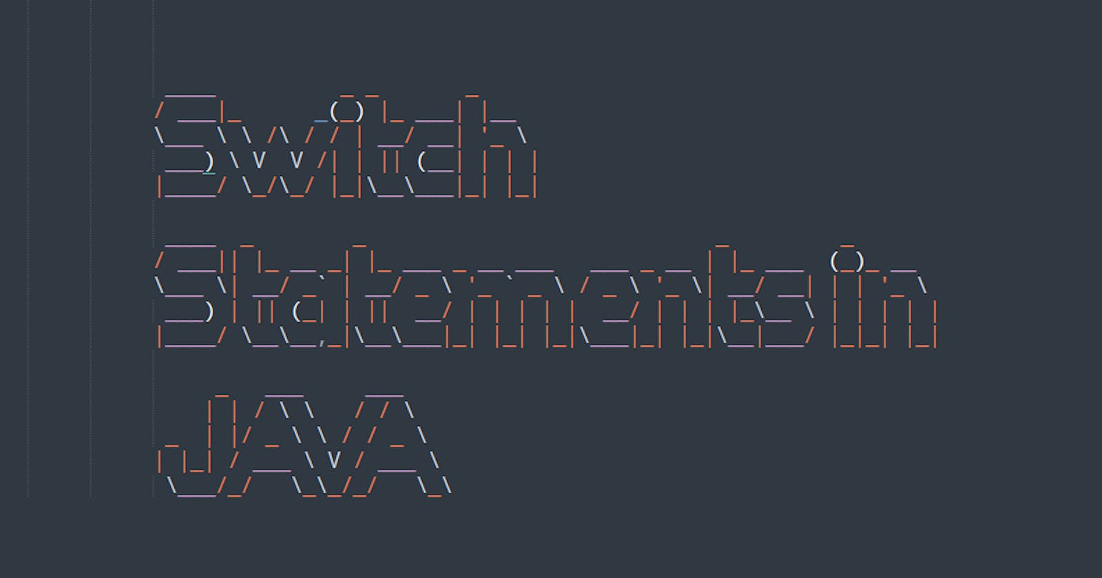 Switch Statements in JAVA