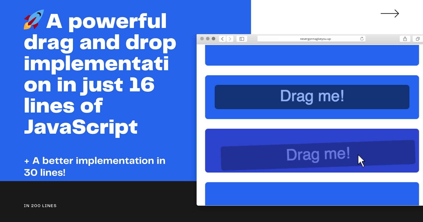 🚀 A powerful drag and drop implementation in just 16 lines of JavaScript