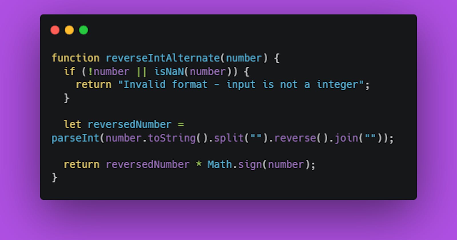 Reverse an Integer - via JavaScript