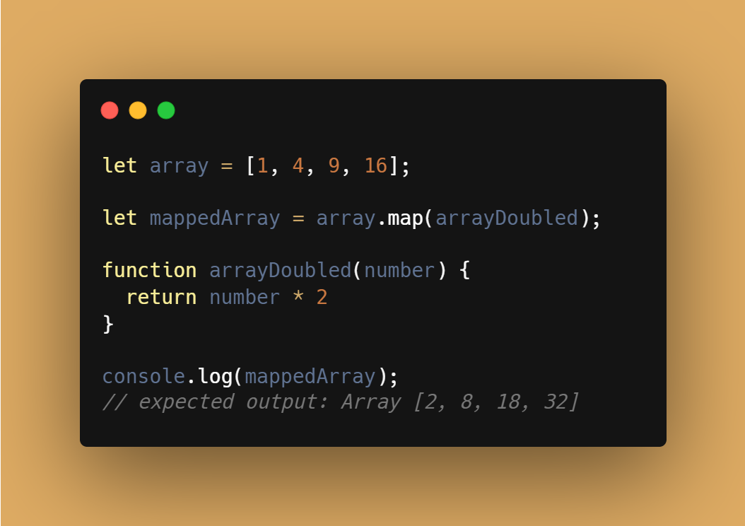 .map() creates a new array with the results of calling a provided function on every element in the calling array