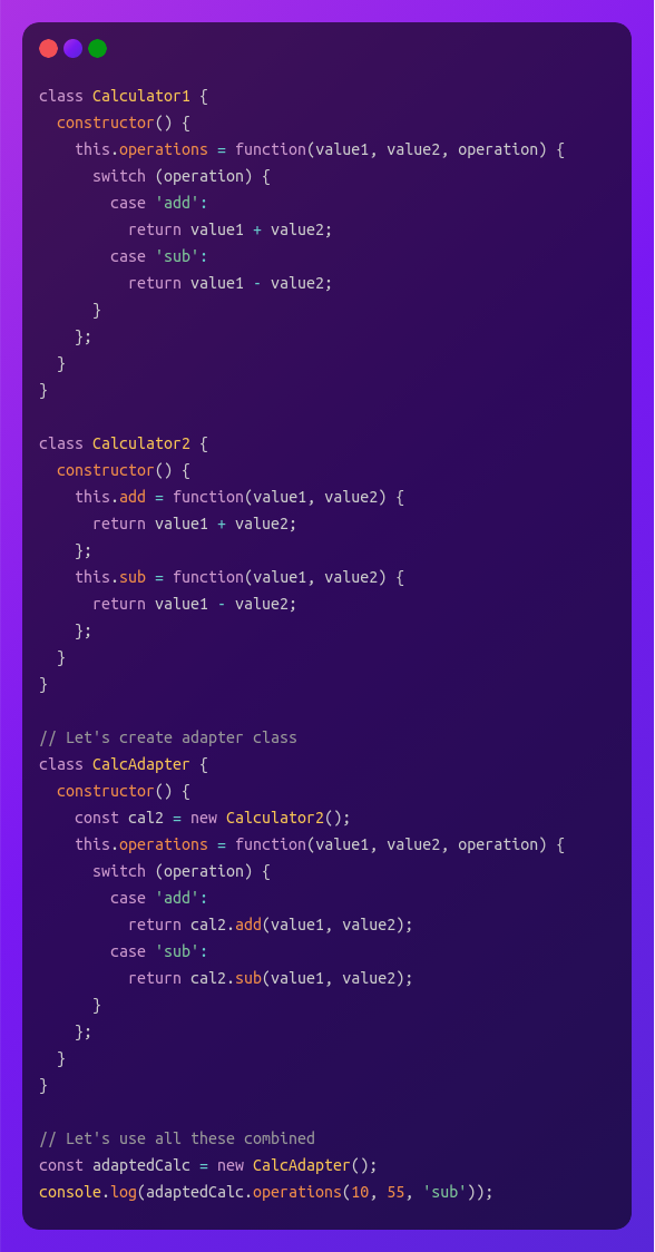 Javascript adapter pattern