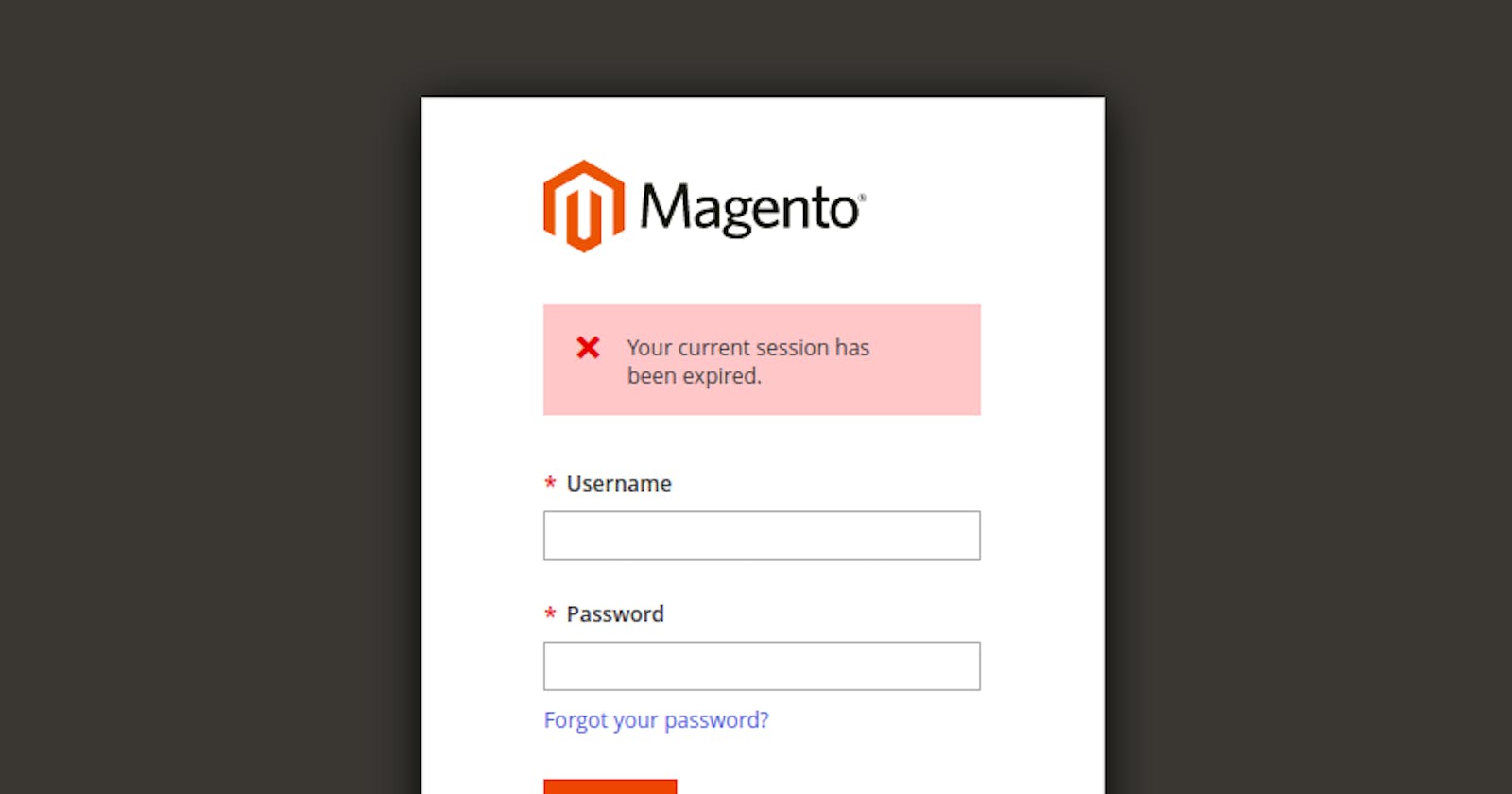 Magento 2: Your Current Session Has Been Expired on Sign in.