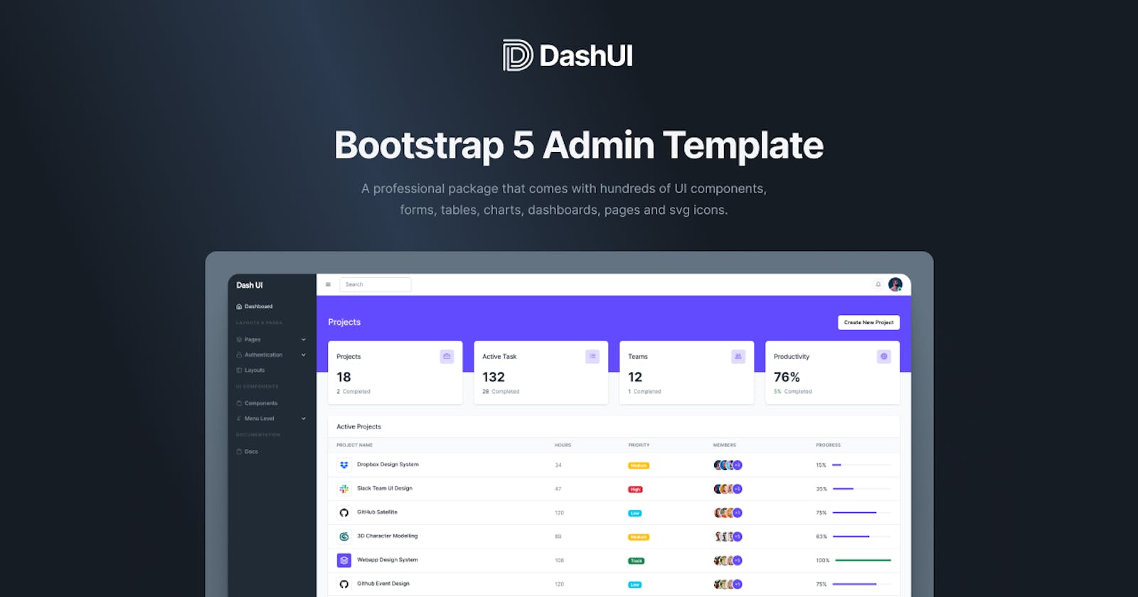 Free Bootstrap 5 Admin Template - Dash UI