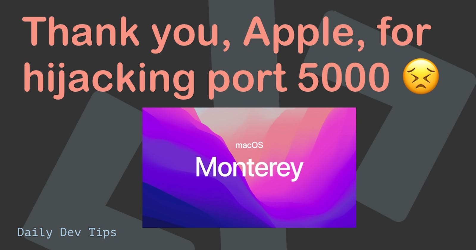 Thank you, Apple, for hijacking port 5000 😣