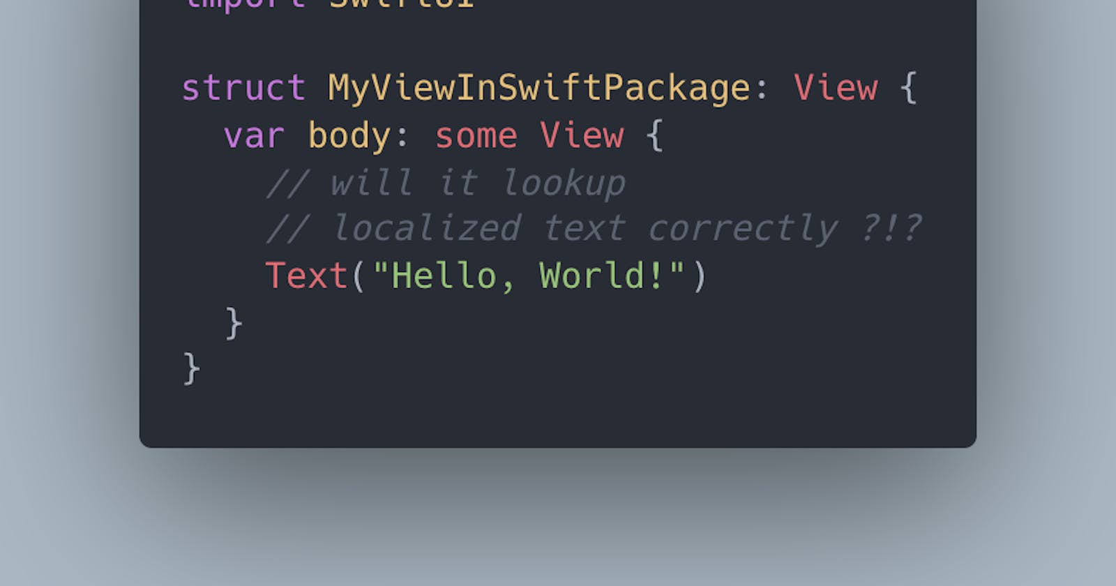Localized SwiftUI Views in a Swift Package