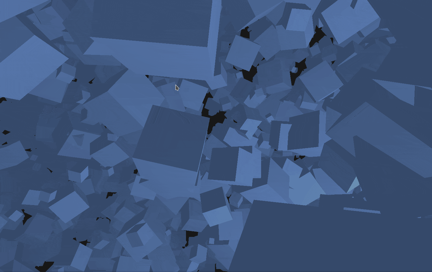 A lot of cubes floating in empty space
