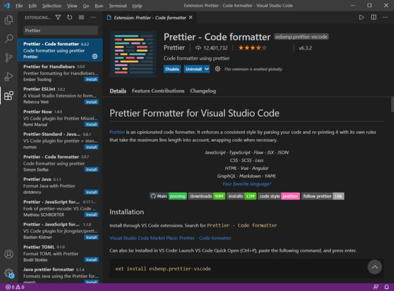 Prettier — VS Code