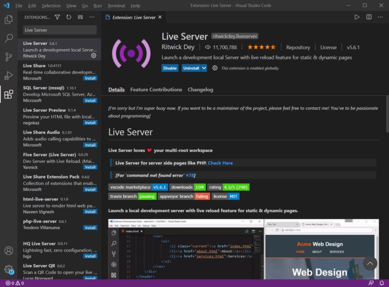 Live Server VS code