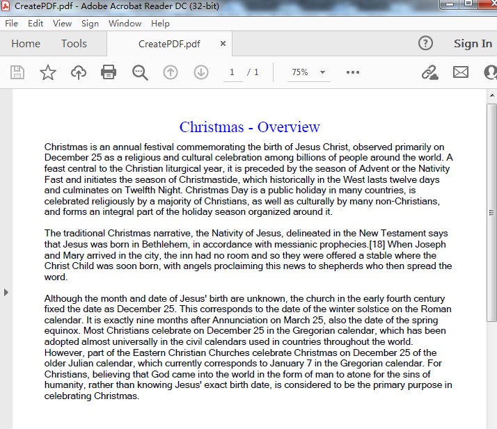 Create a PDF Document Using Java