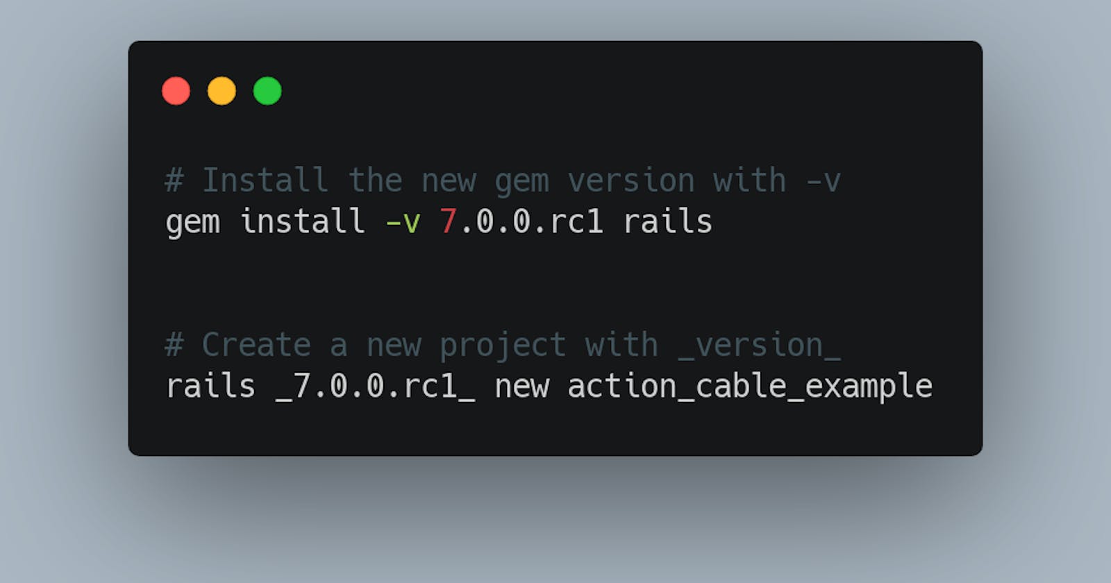 How to create a new project with Rails 7.0.0.rc1