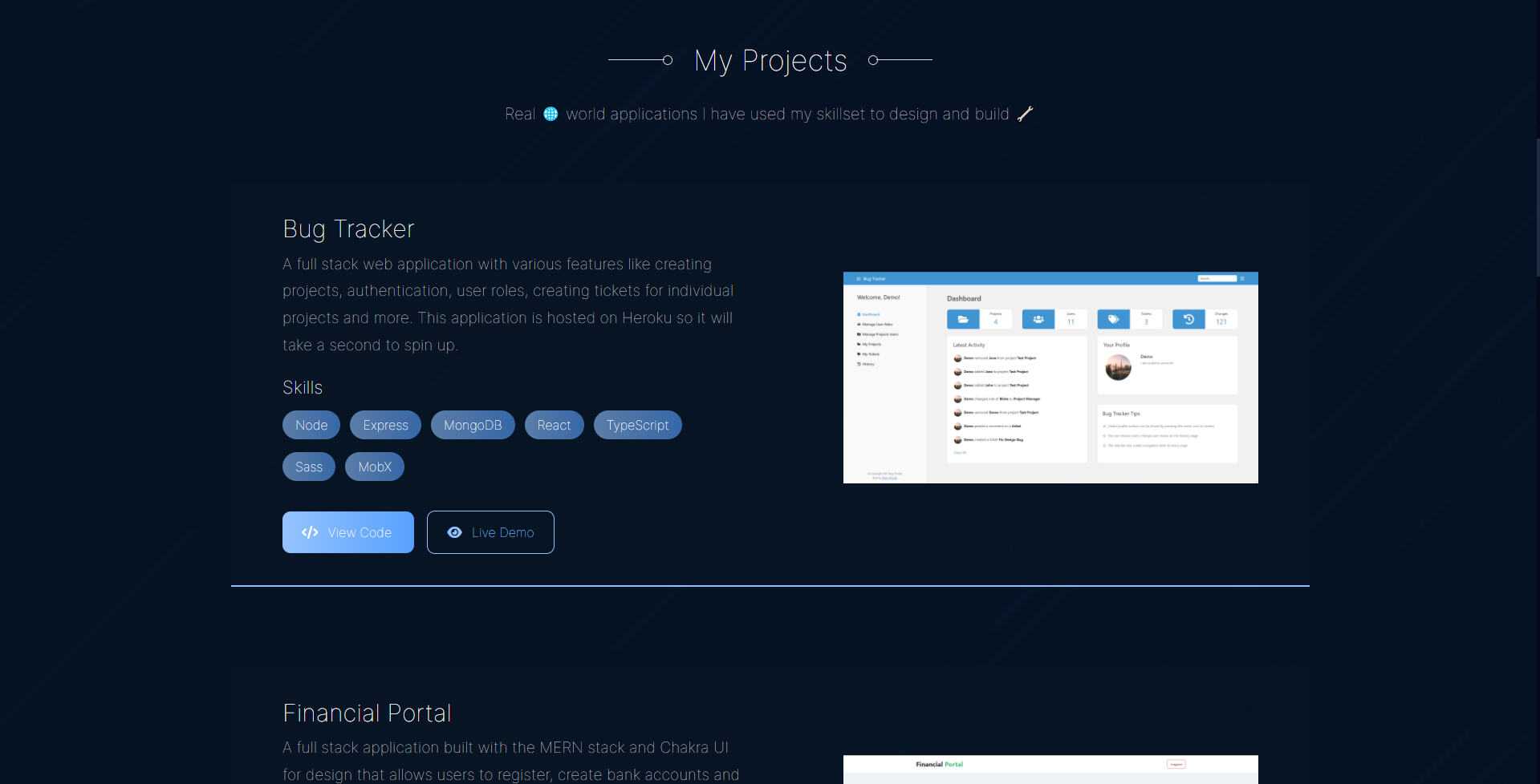 Portfolio Projects Section