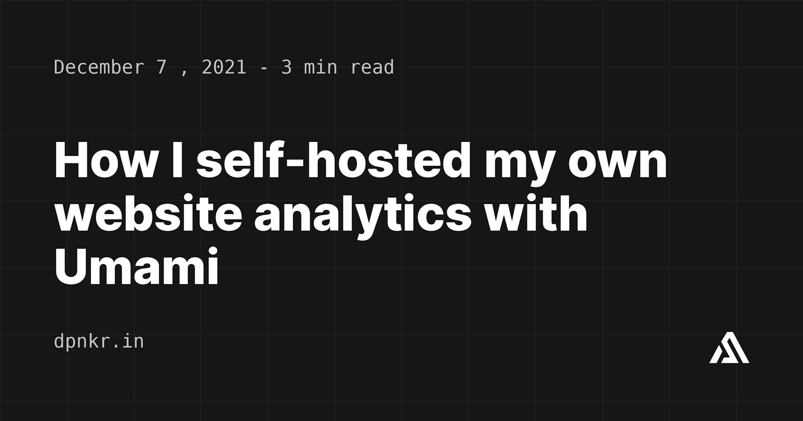 How I self-hosted my own website analytics with Umami