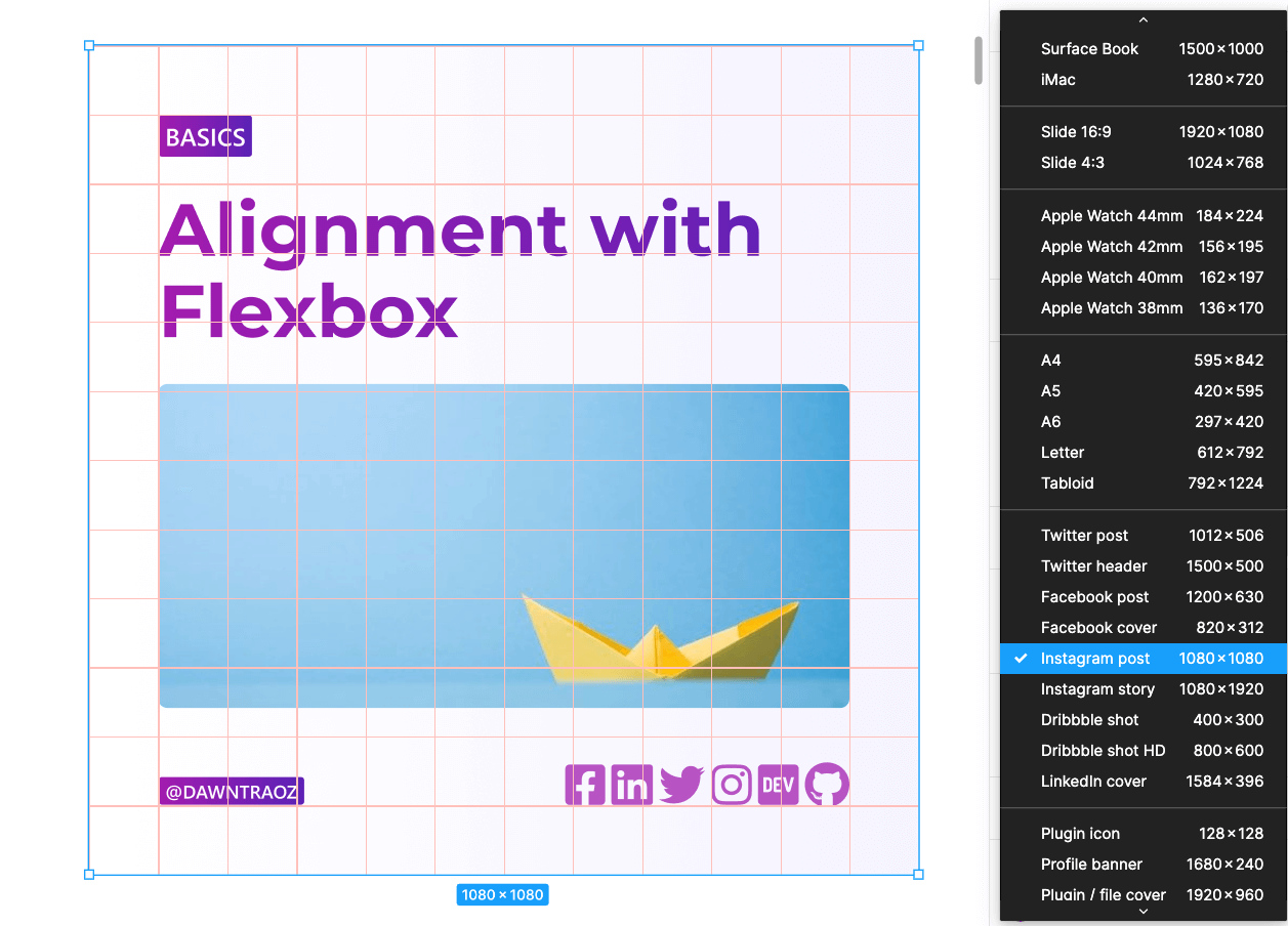 Alignment with flexbox Instagram summary cover showcase