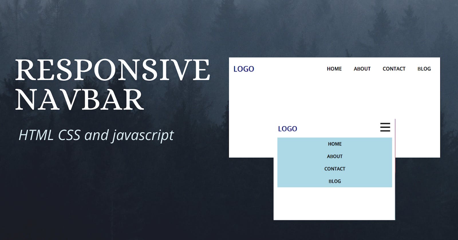 Responsive Navbar using HTML, CSS, and Javascript