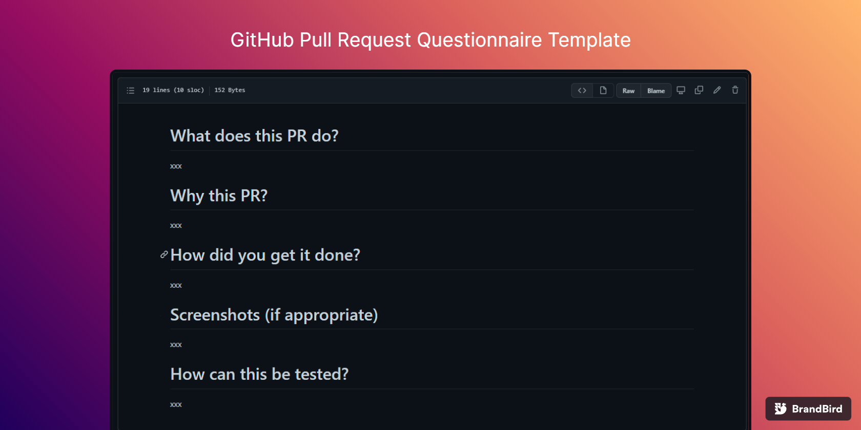 Automate your GitHub pull requests with a PR Questionnaire Template