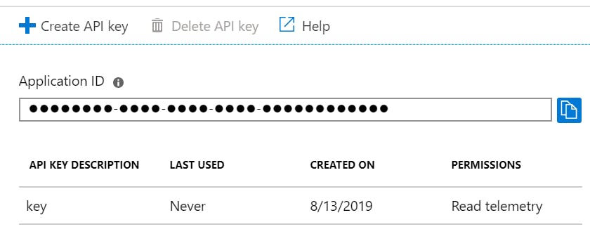 Screenshot highlighting the Application ID of an Application Insights resource
