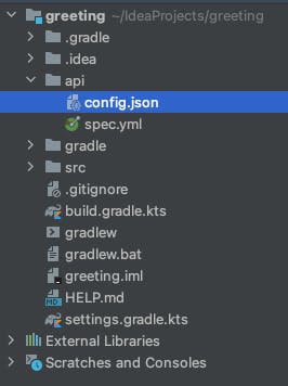 project structure with config.json