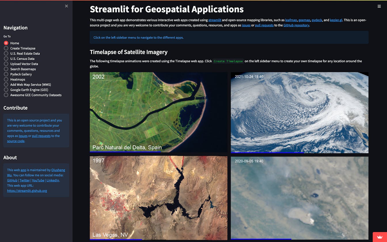 Creating satellite timelapse with Streamlit and Earth Engine