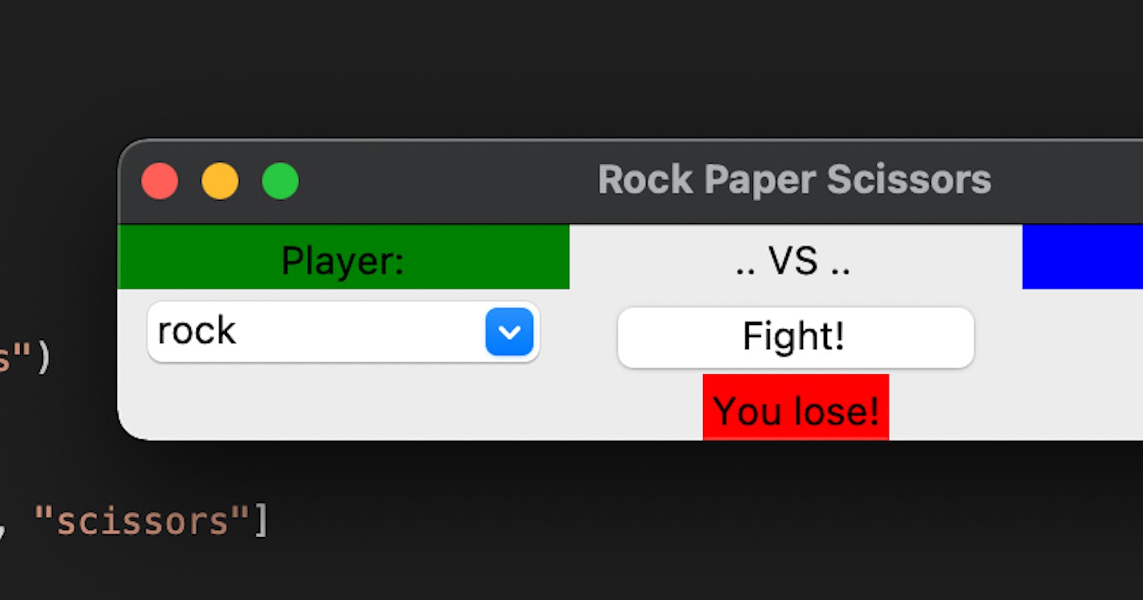 Python: Rock, Paper, Scissors but GUI
