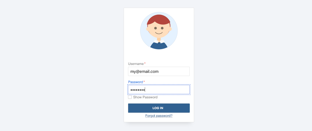 screenshot of interactive form