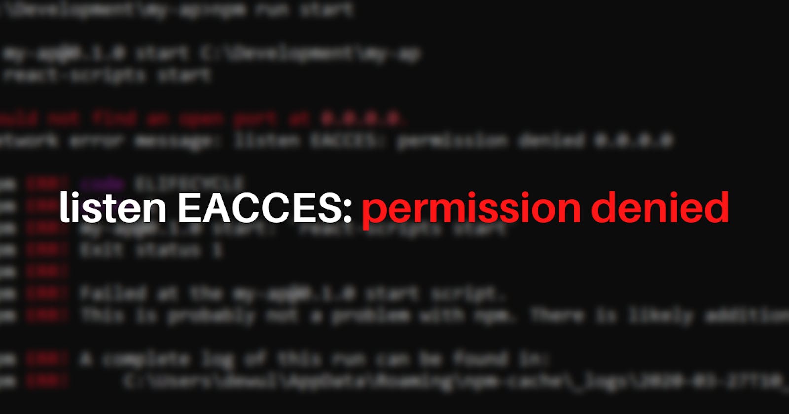 Error: EACCES: permission denied