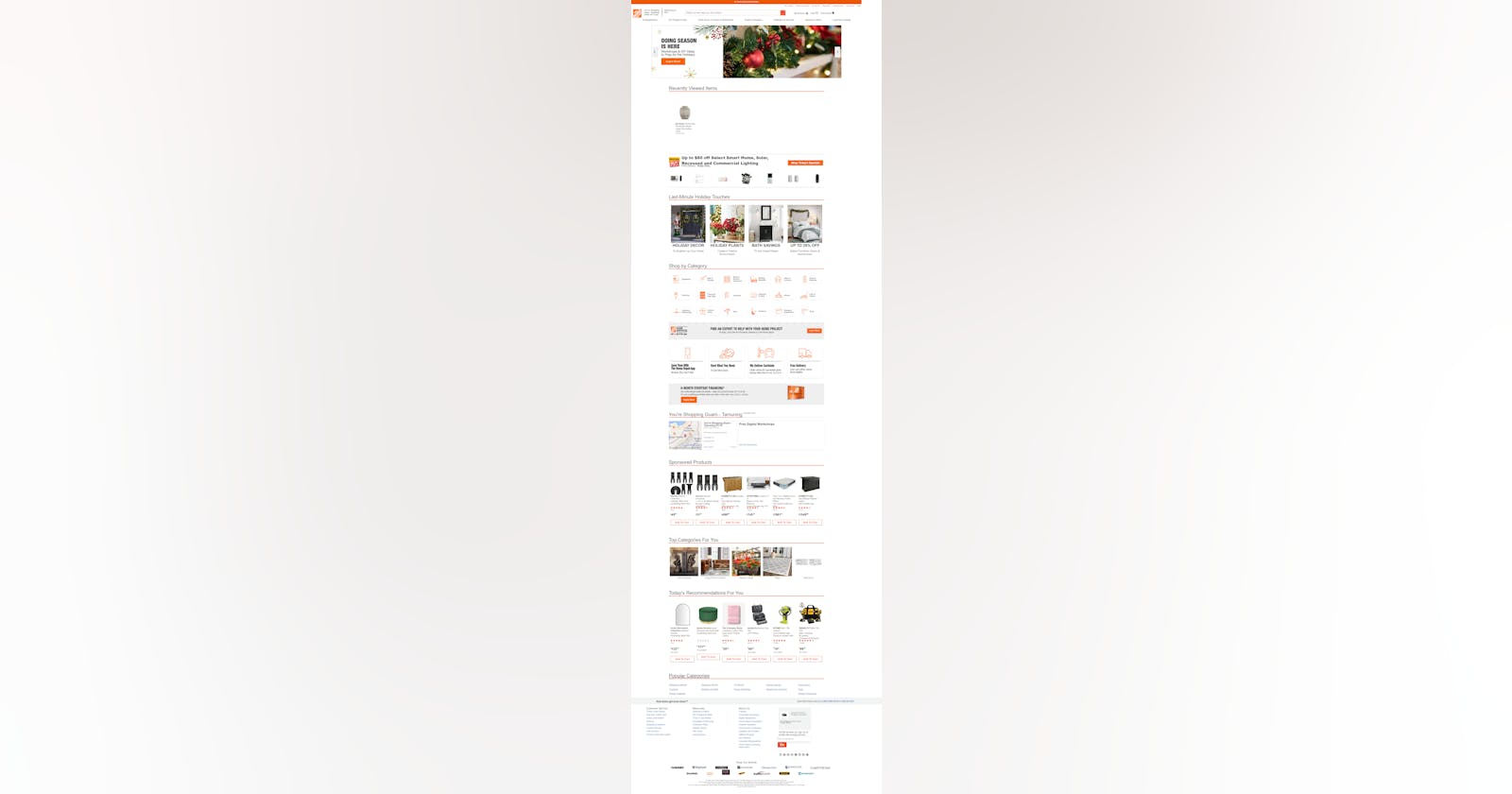 Building clone of the Home Depot website