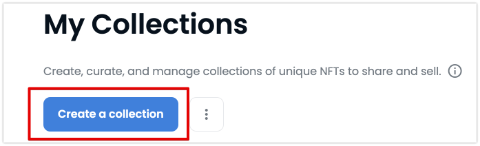 Create a Collection button