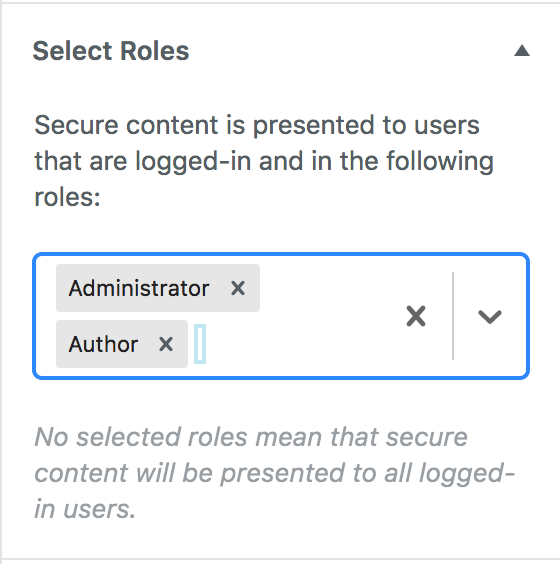 Restricting content by user role