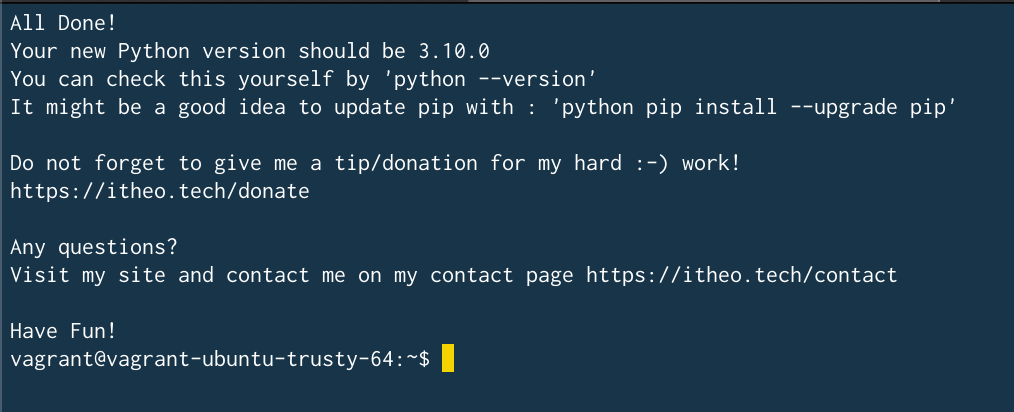 Instelling Python 3.10 on a Raspberry Pi or Ubuntu