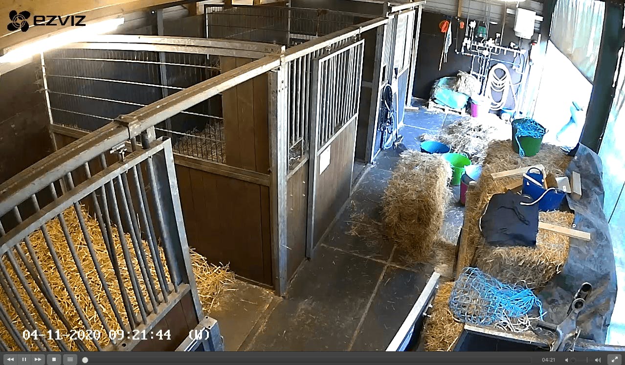 Our stables with Multiple Ezviz camera screens with VLC 