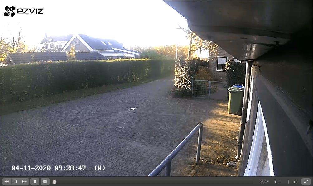 Our driveway with Multiple Ezviz camera screens with VLC 