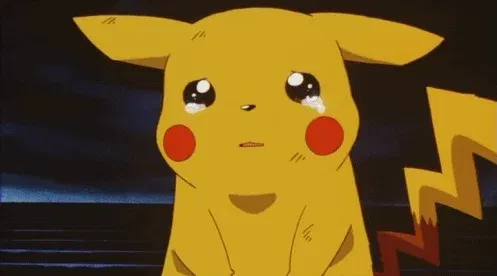 sad and crying pikachu