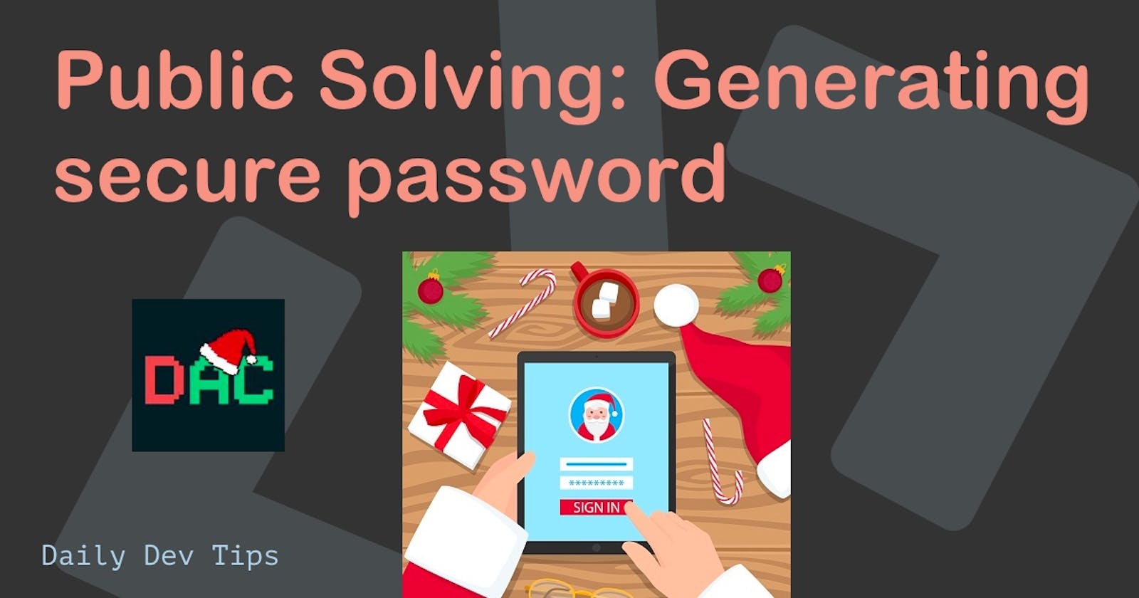 Public Solving: Generating secure password