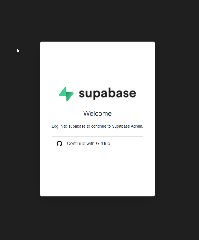Supabase - Login with GitHub