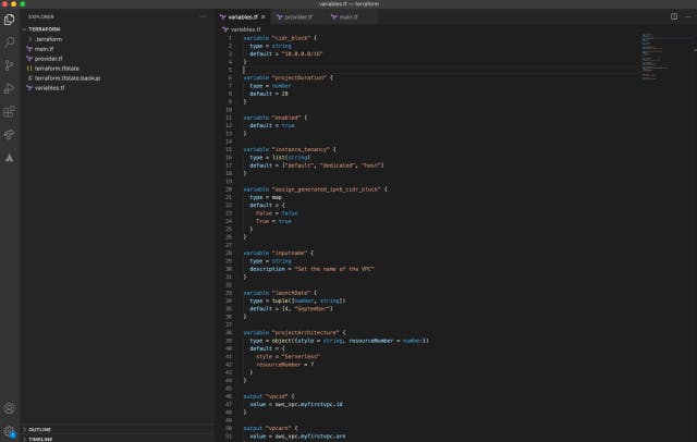 Terraform Variable Types Root Directory