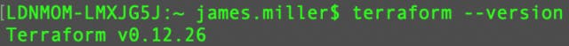Once installed, the command 'terraform --version' displays the version of Terraform that is present on your machine