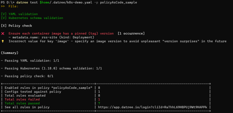 Creating custom policies in Datree