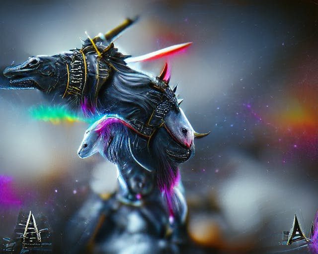 a unicorn wearing a black armor  4k  deviantart  artstation.png