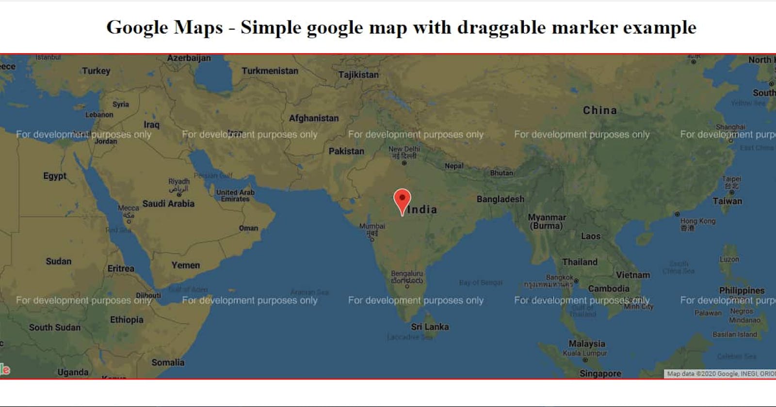 Google Map With Draggable Marker Example