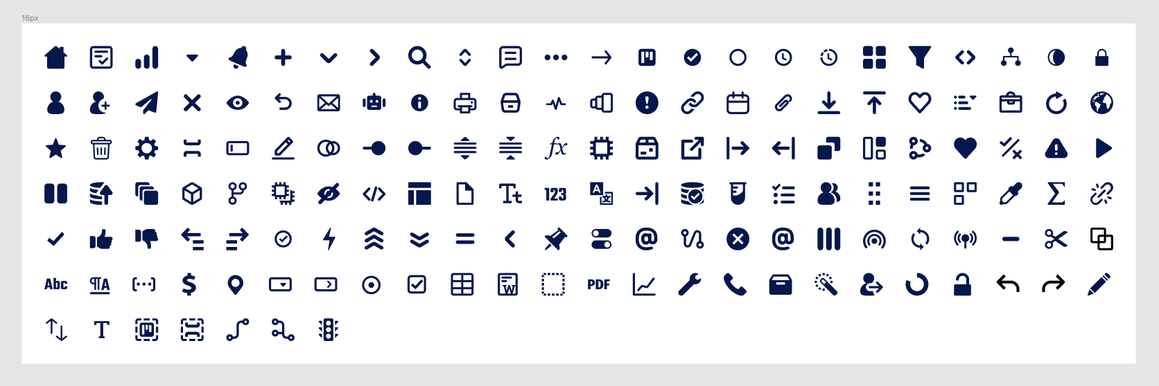 Figma canvas containing icons