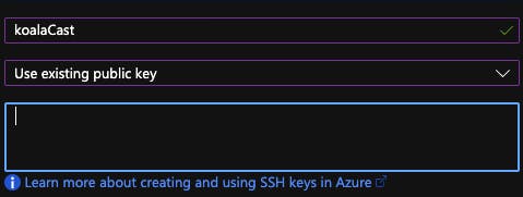 SSH key import in Microsoft Azure