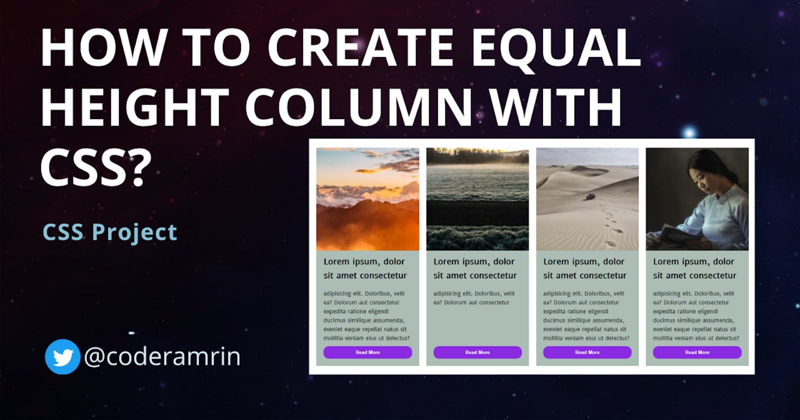 How to create an equal height column with CSS