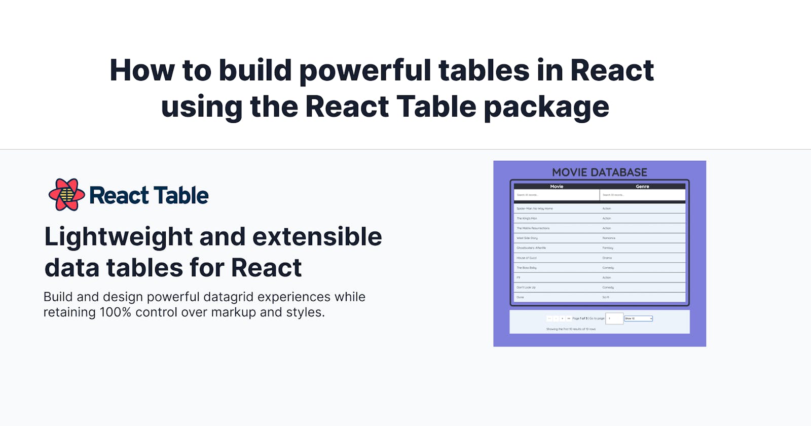 How to build powerful tables in React using the React Table package