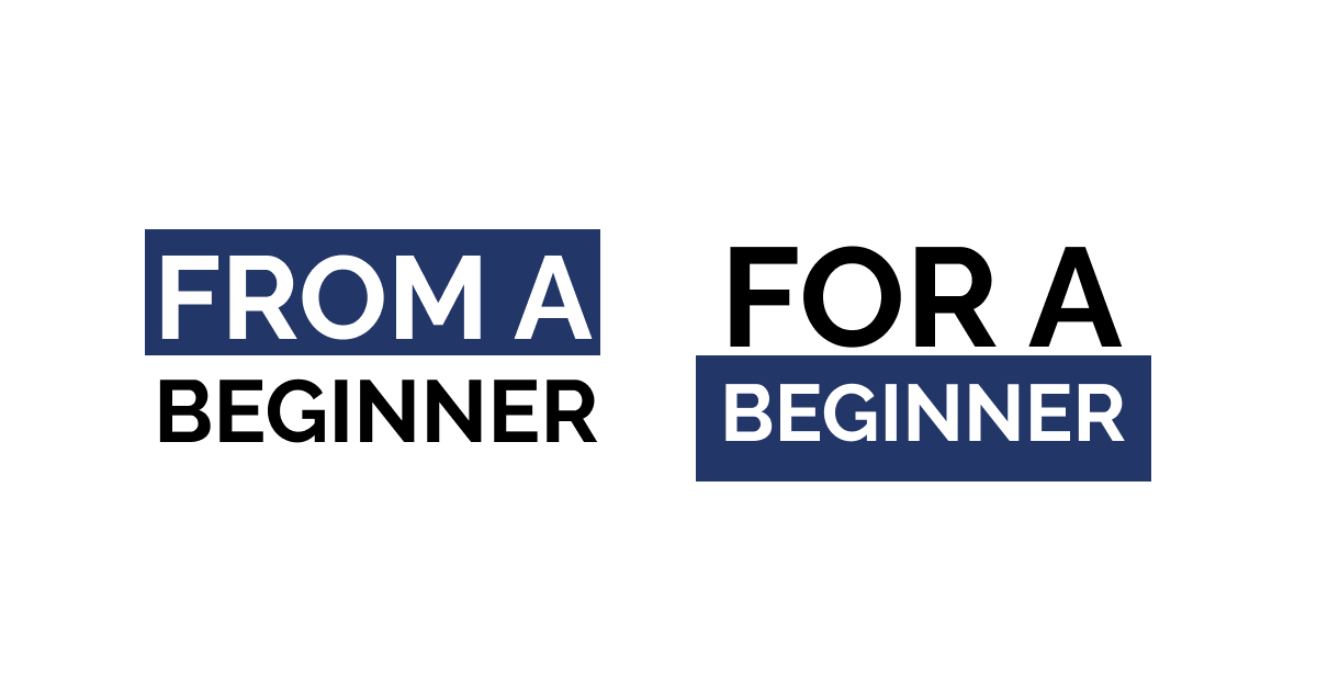 From a beginner