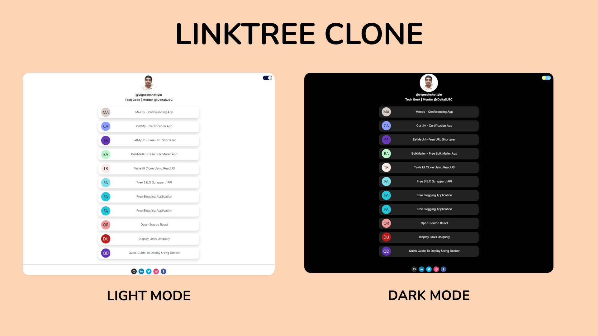 Create Linktree Clone