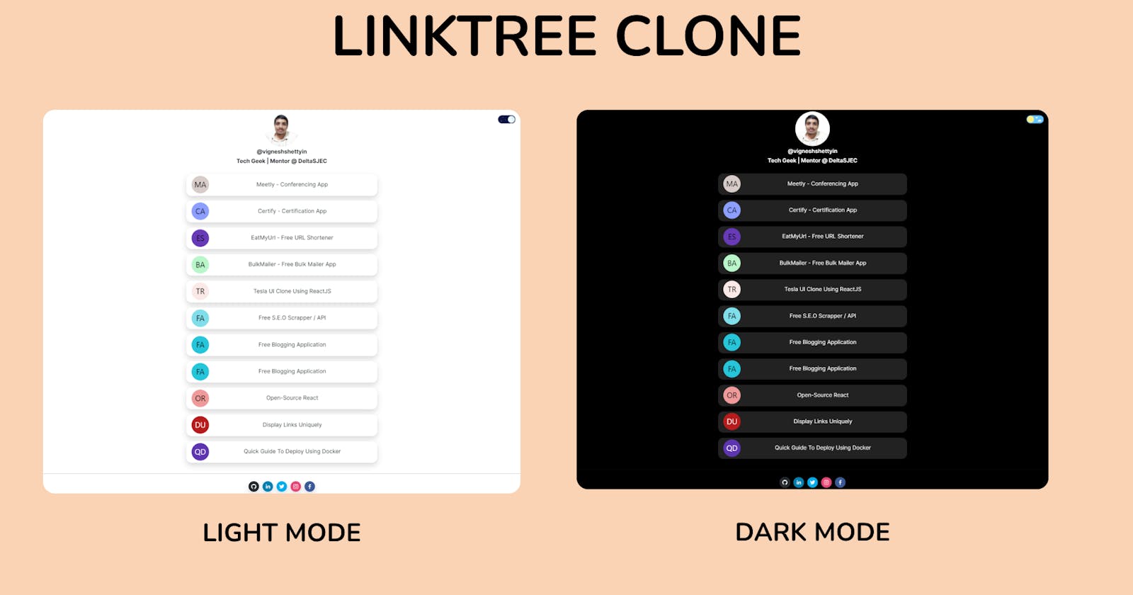 Create Linktree Clone