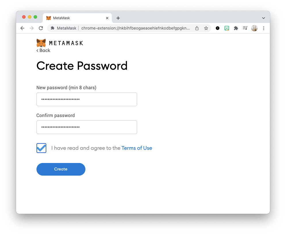 Choose a secure password