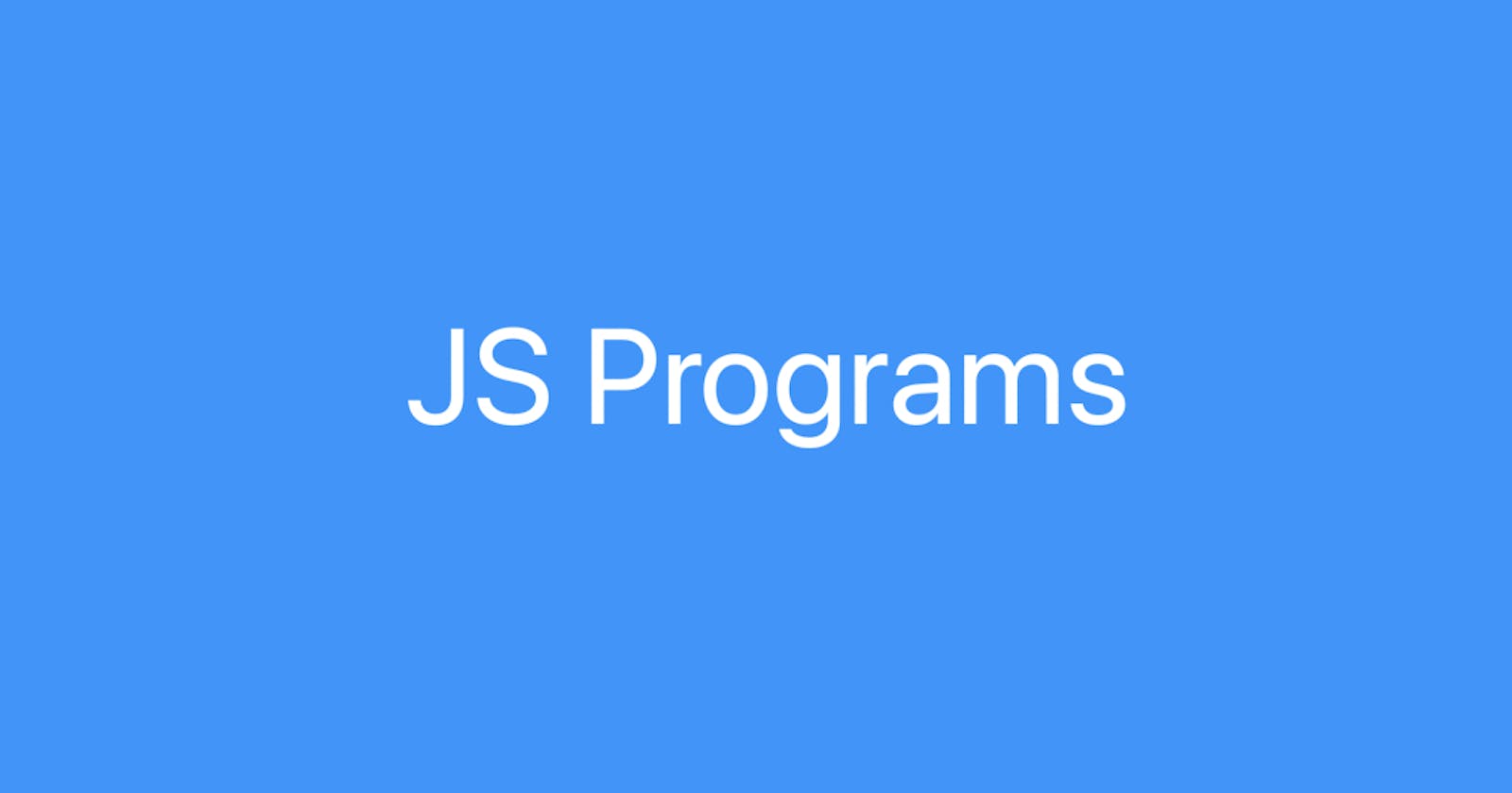 JS Programs