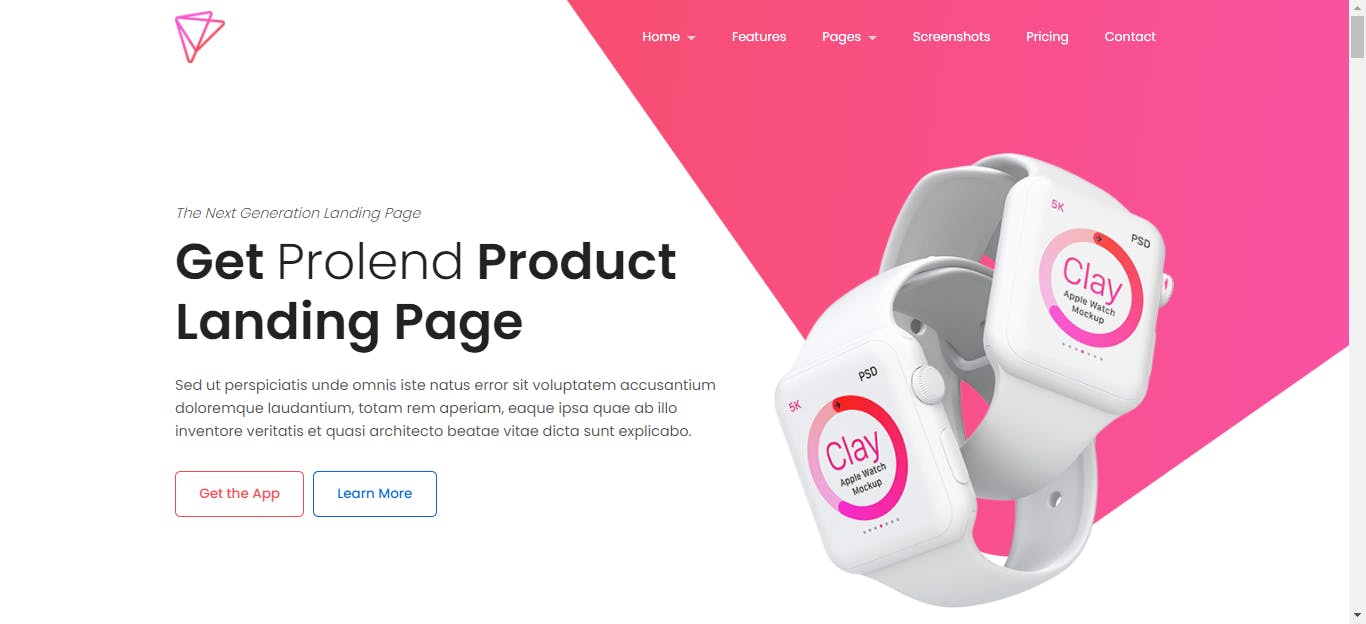 Product landing page